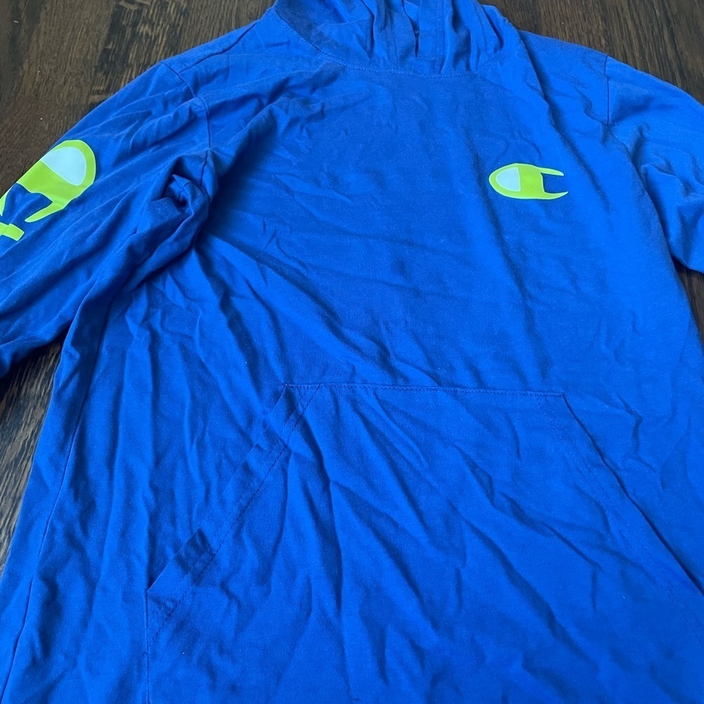 Kids Champion tee shirt style hoodie - Picture 3 of 4